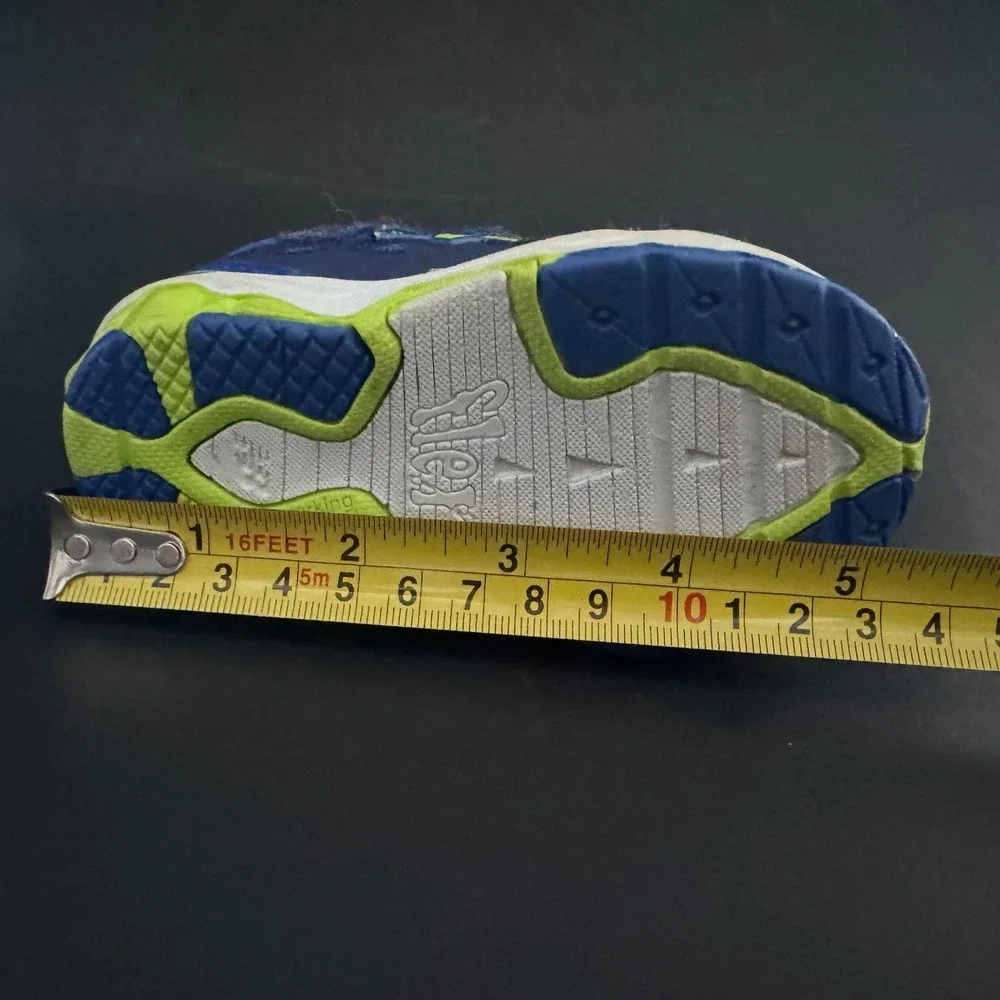 New Balance 680v5 Infant Running Shoes Navy Neon‎ Green Size 4 Hook Loop